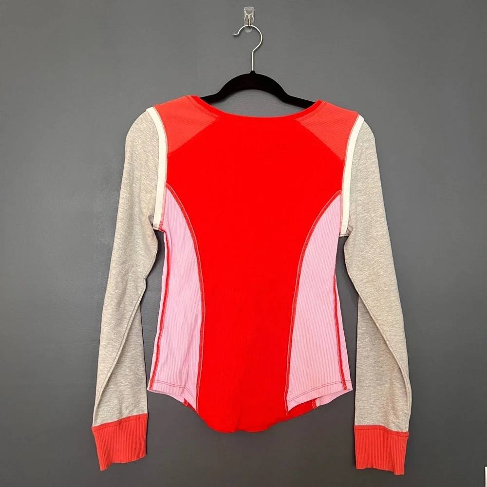Free People Colorblock Long Sleeve Thermal Top